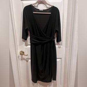 Kiyonna faux wrap black dress 2x